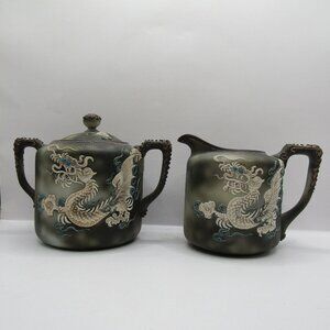 Nippon Vintage Dragon Ware Sugar and Cream